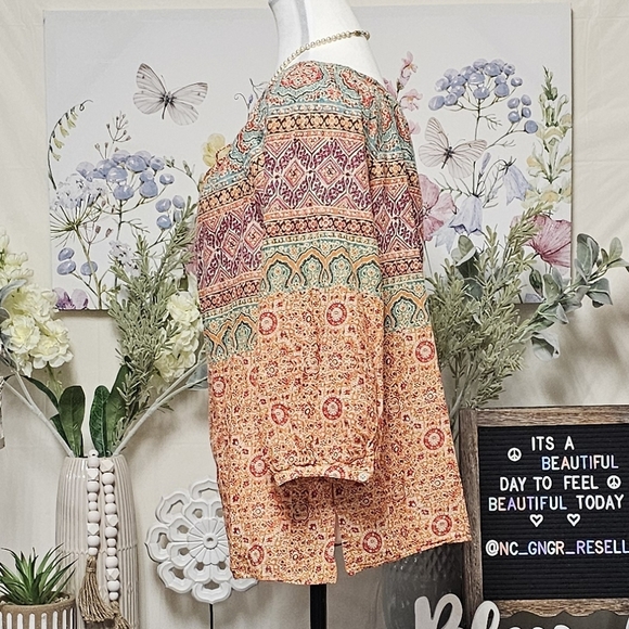 RALPH LAUREN | 100% COTTON BOHO SEMI-SHEER BLOUSE - Picture 10 of 15